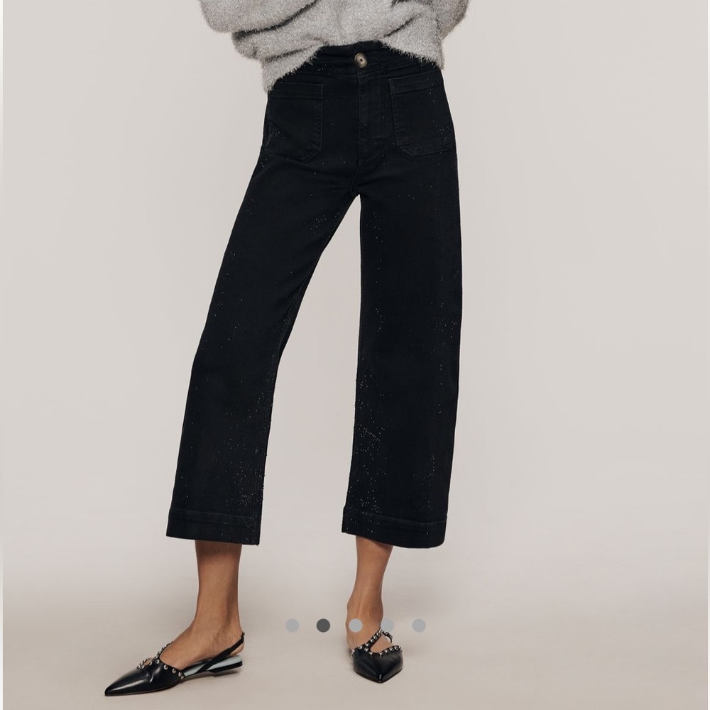 The Colette Sparkle Crop High Rise wide Leg by Maeve
